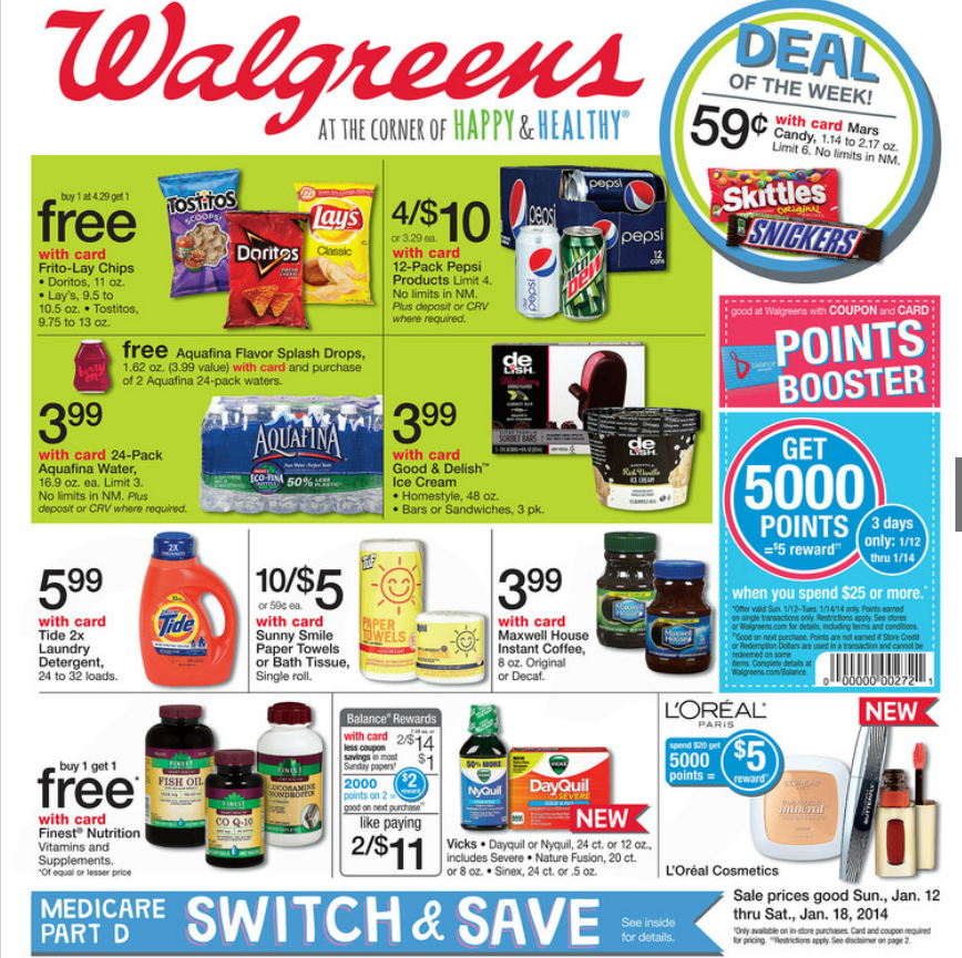 Walgreens Weekly Deals. Save up to 50% on top products and brands in beauty, vitamins, allergy, home health care, and more.